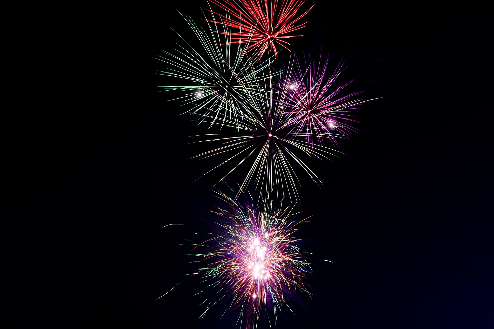 Very pretty colors of fireworks at Knight Point State Park by Raven Schwan-Noble