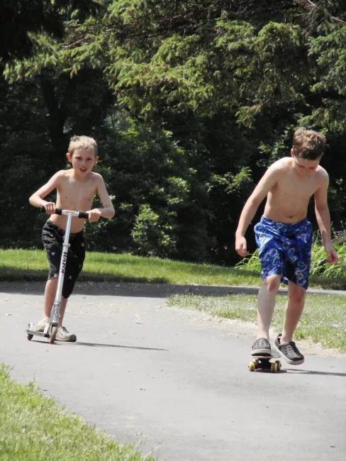 Children playing at Knight Point State Park by Sara Hayes