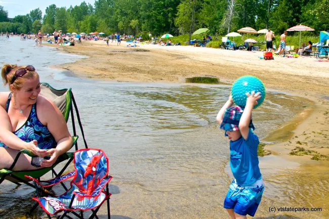 Enjoying the beach at Alburgh Dunes State Park by Amy Chess