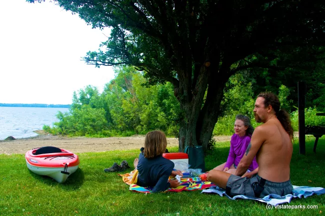 Having a picnic at Knight Point State Park by Amy Chess