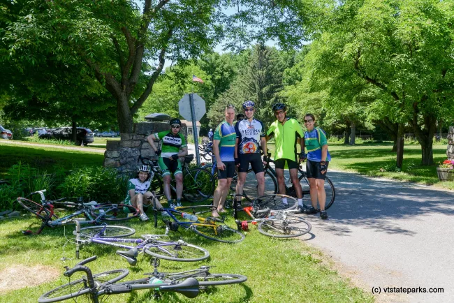 Bikers taking time for a picture at Knight Point State Park by Raven Schwan-Noble