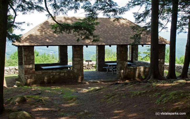 This mountainside picnic pavilion at Mt. Ascutney State park can be rented for group functions. By Paul Anderson