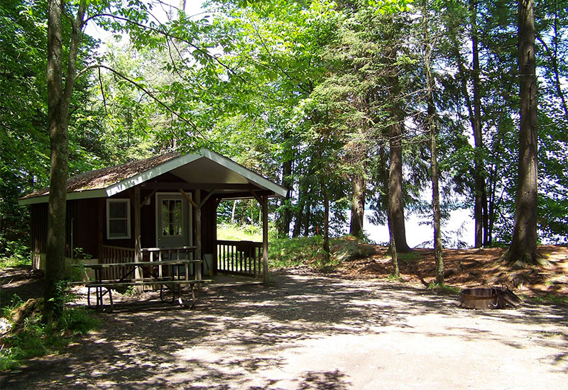 There are two lakeside cabins available to rent