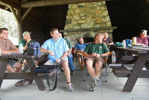 A staff meeting at Coolidge State Park