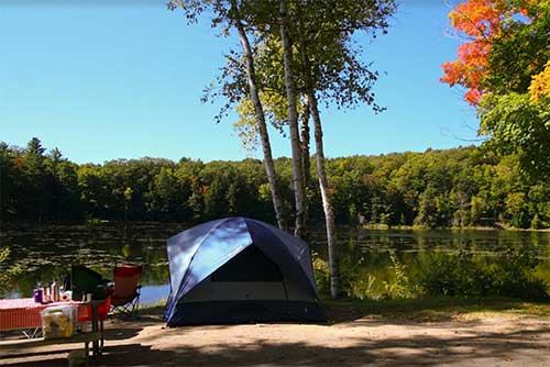 A great campsite by the pond