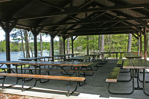 Picnic pavilion at Lake Shaftsbury State Park