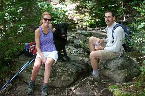 Relaxing for a moment at Smugglers' Notch State Park (photo credit: Olympia Bowker)