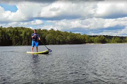 Stand-up paddleboarding at Woodford State Park (photo credit: Brooke McKeen)