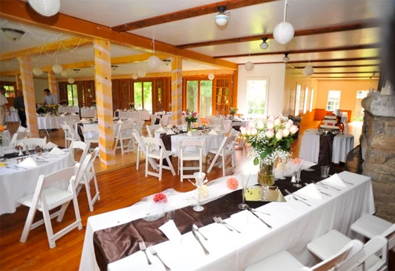 The banquet hall is ideal for wedding receptions
