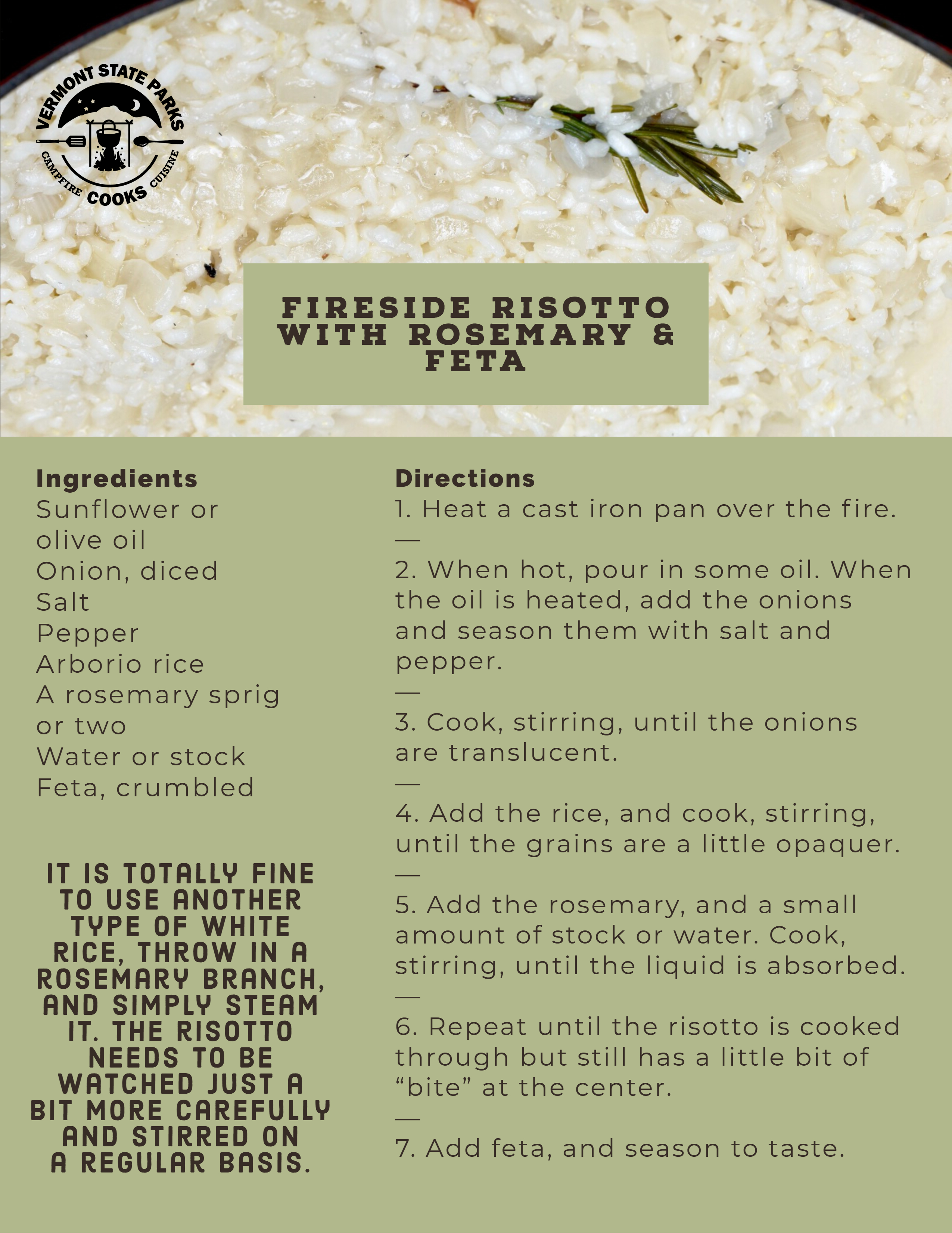 Fireside Risotto with Rosemary & Feta