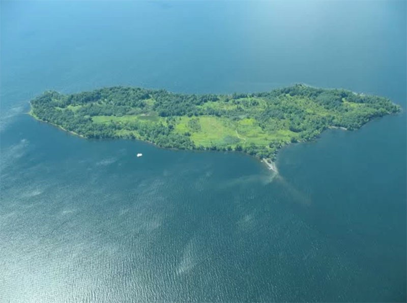 An aerial view of Woods Island