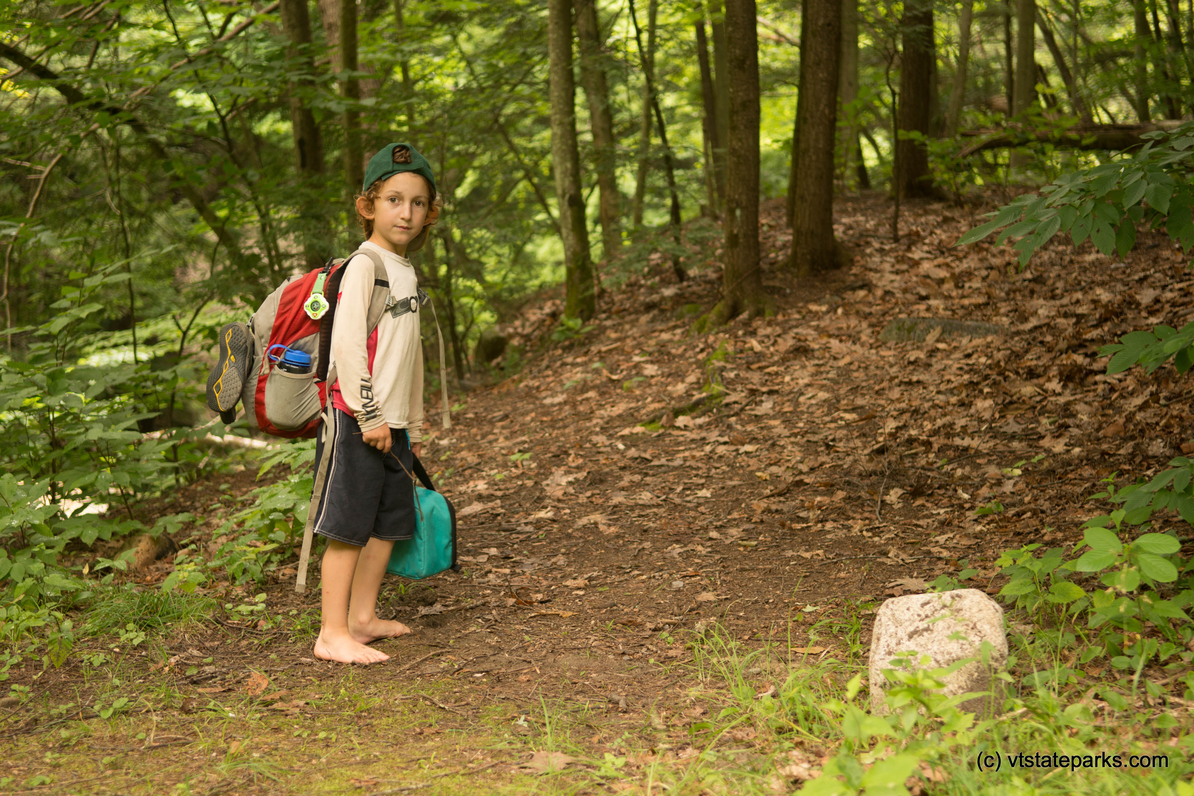 Heading up the trail at Fort Dummer State Park
