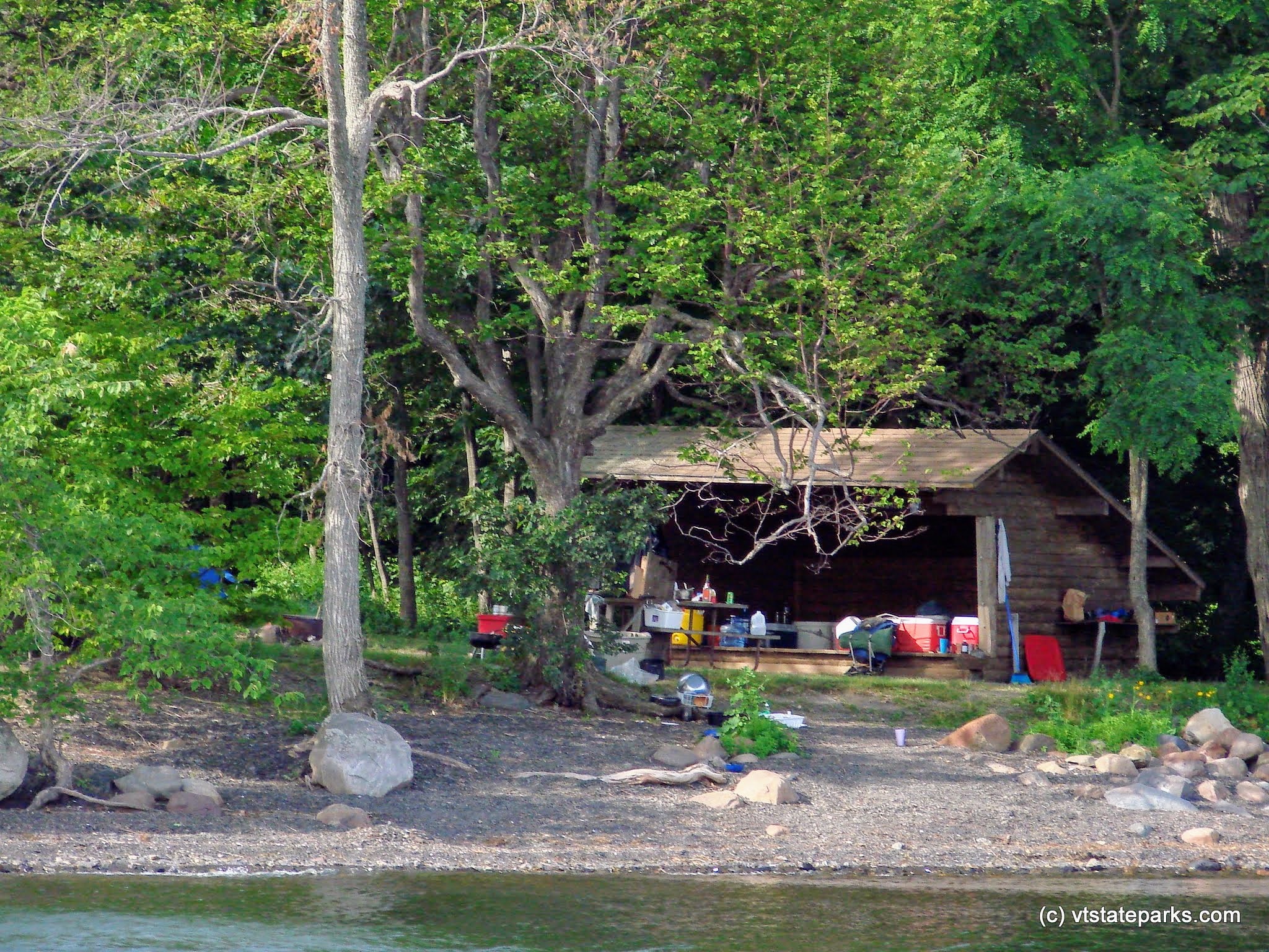 The Ironwood lean-to at Knight Island State Park by Sara Hayes
