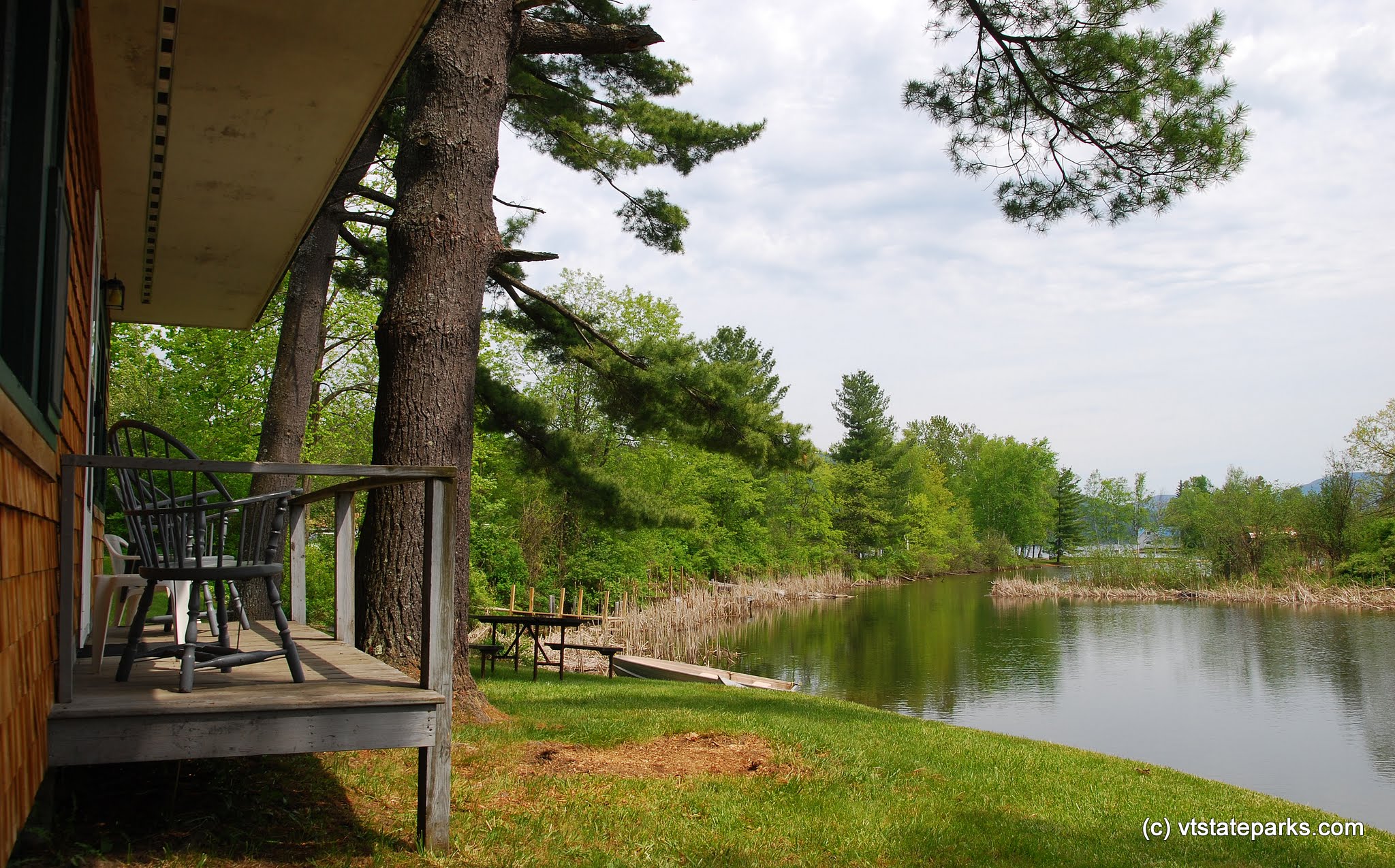 You really are right on the water at the cottage at Crystal Lake State Park