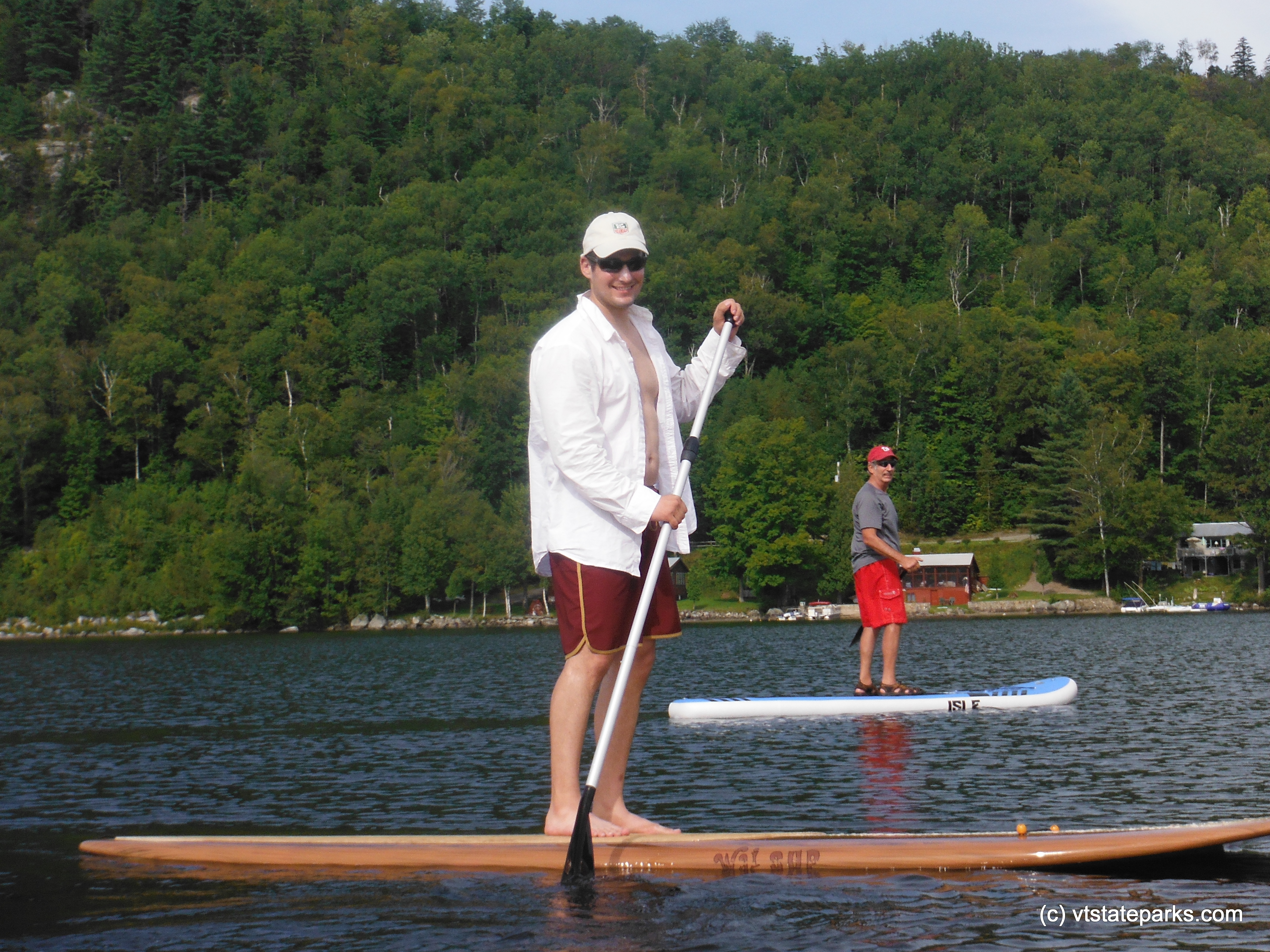 Stand-up paddleboarding fun at Crystal Lake State Park