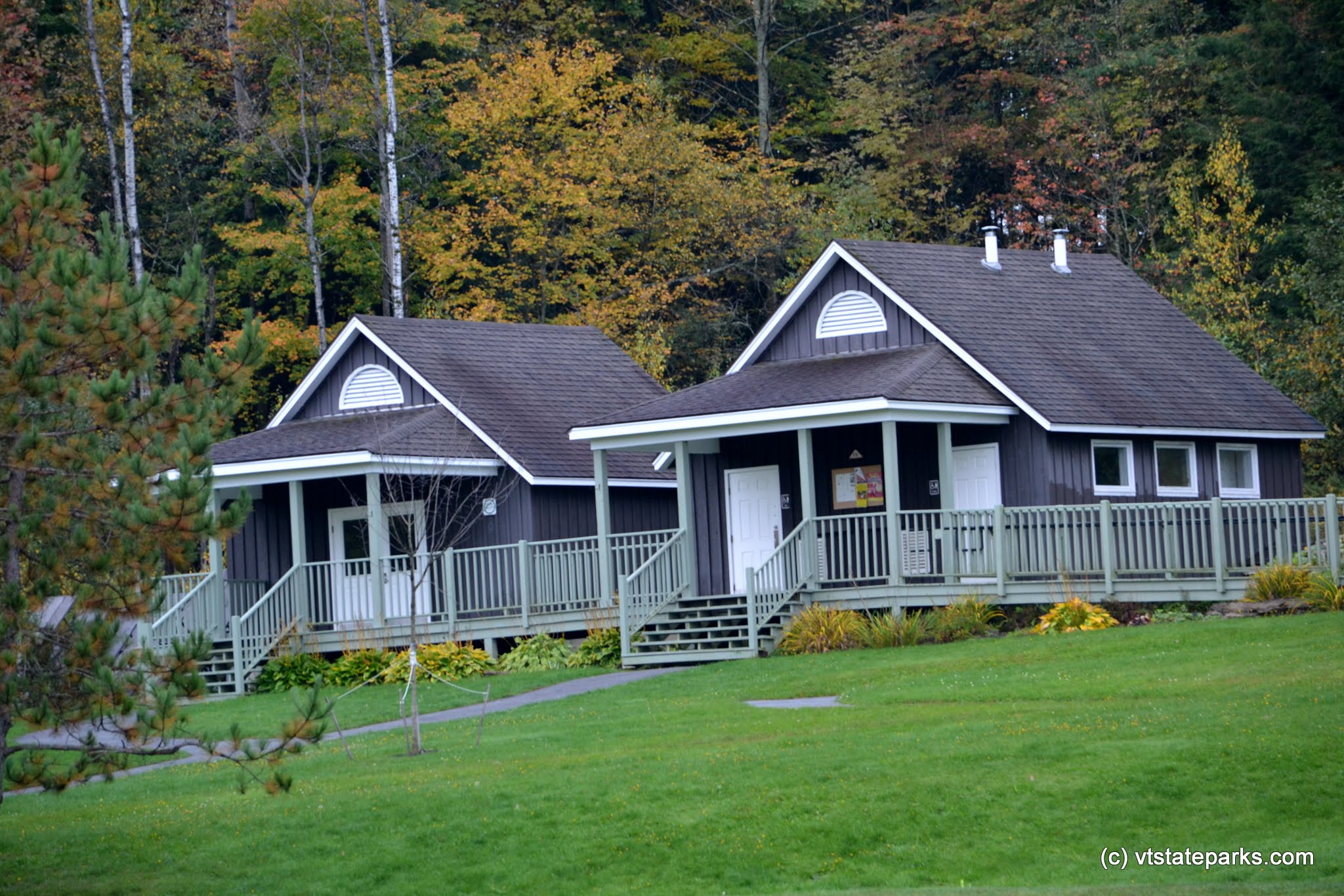 Bath house at Waterbury Center State Park by Alexandra Martin