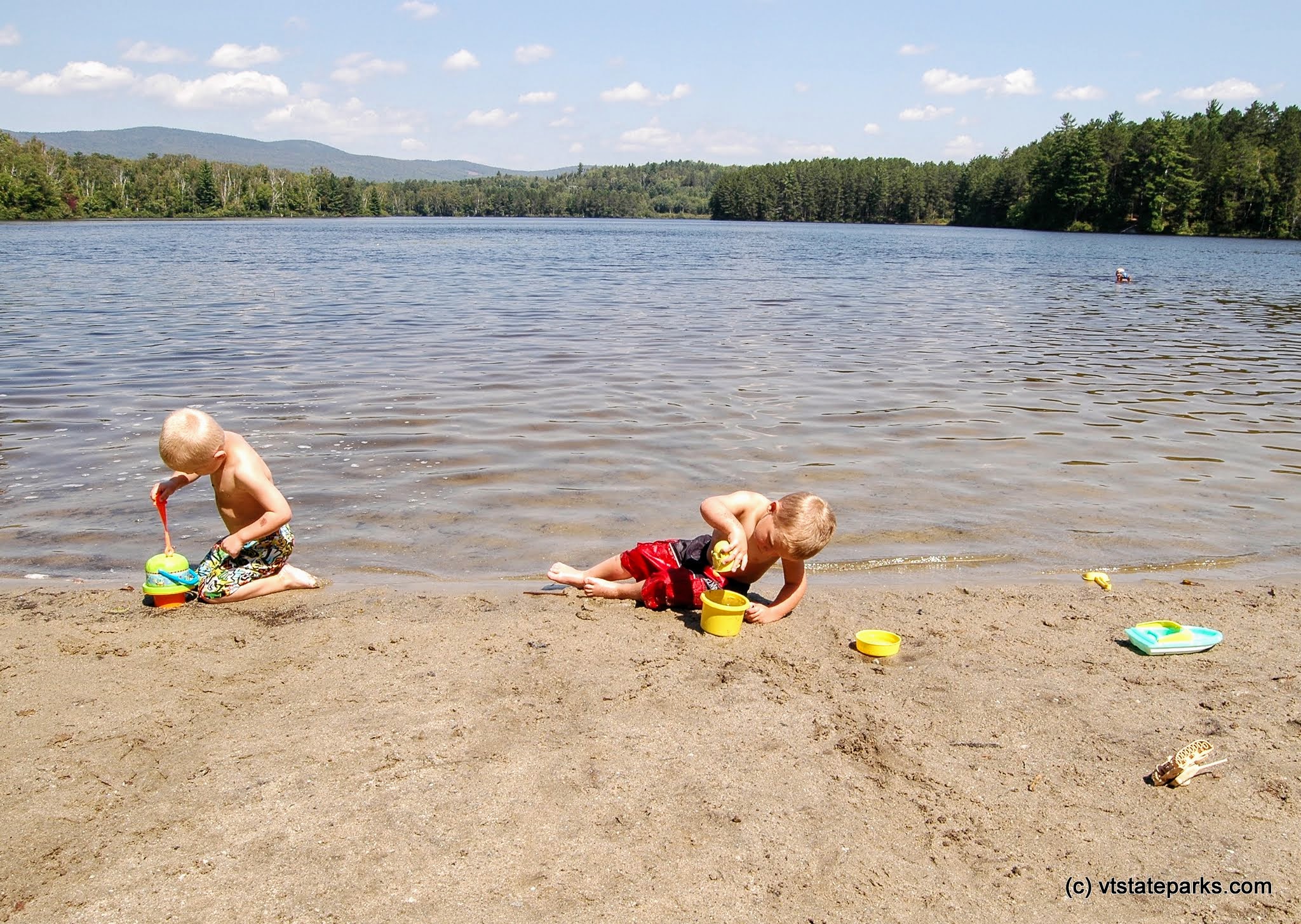 Playing at the beach at Brighton State Park by Renee McWilliams