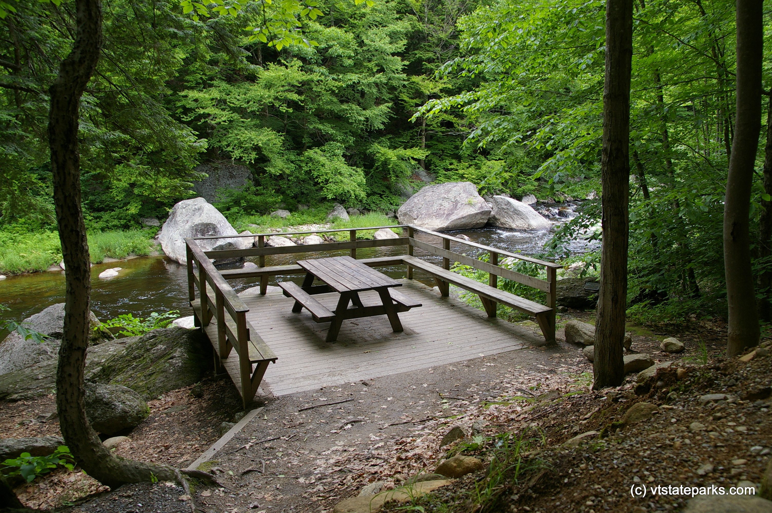 A place to rest while hiking in Jamaica State Park by Jeff Gauthier