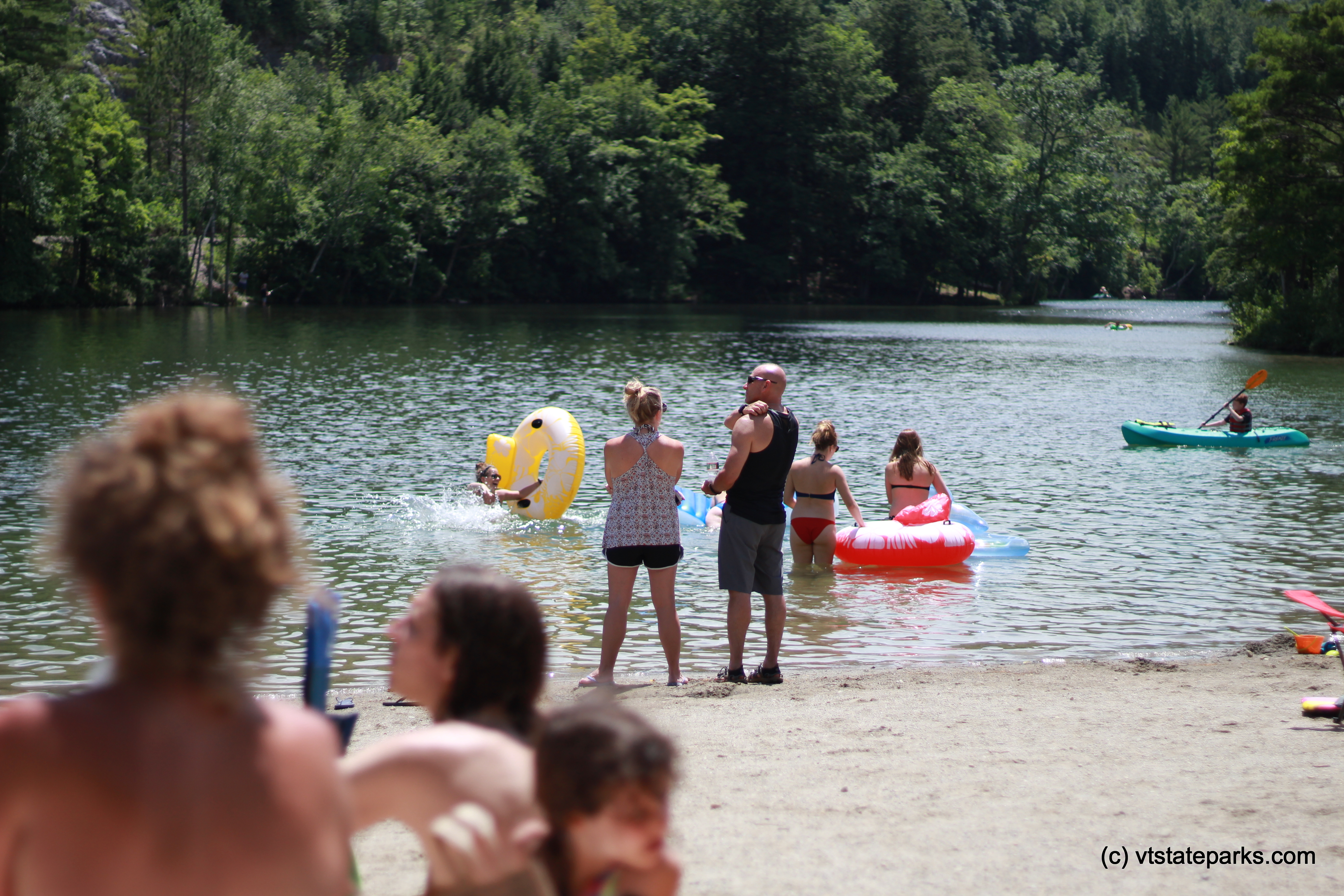 Friends and family enjoy the beach at Emerald Lake State Park by Cara Goodenough