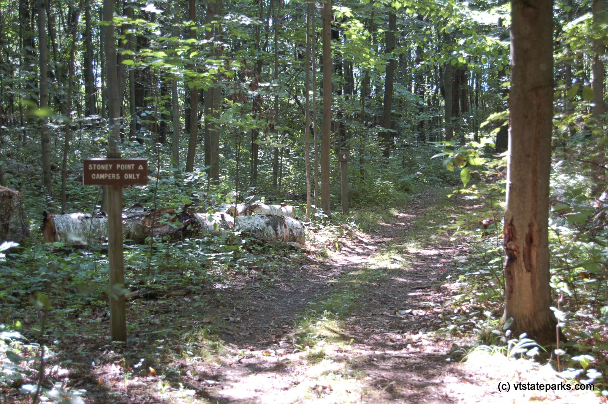 The trail to Stoney Point site at Knight Point State Park