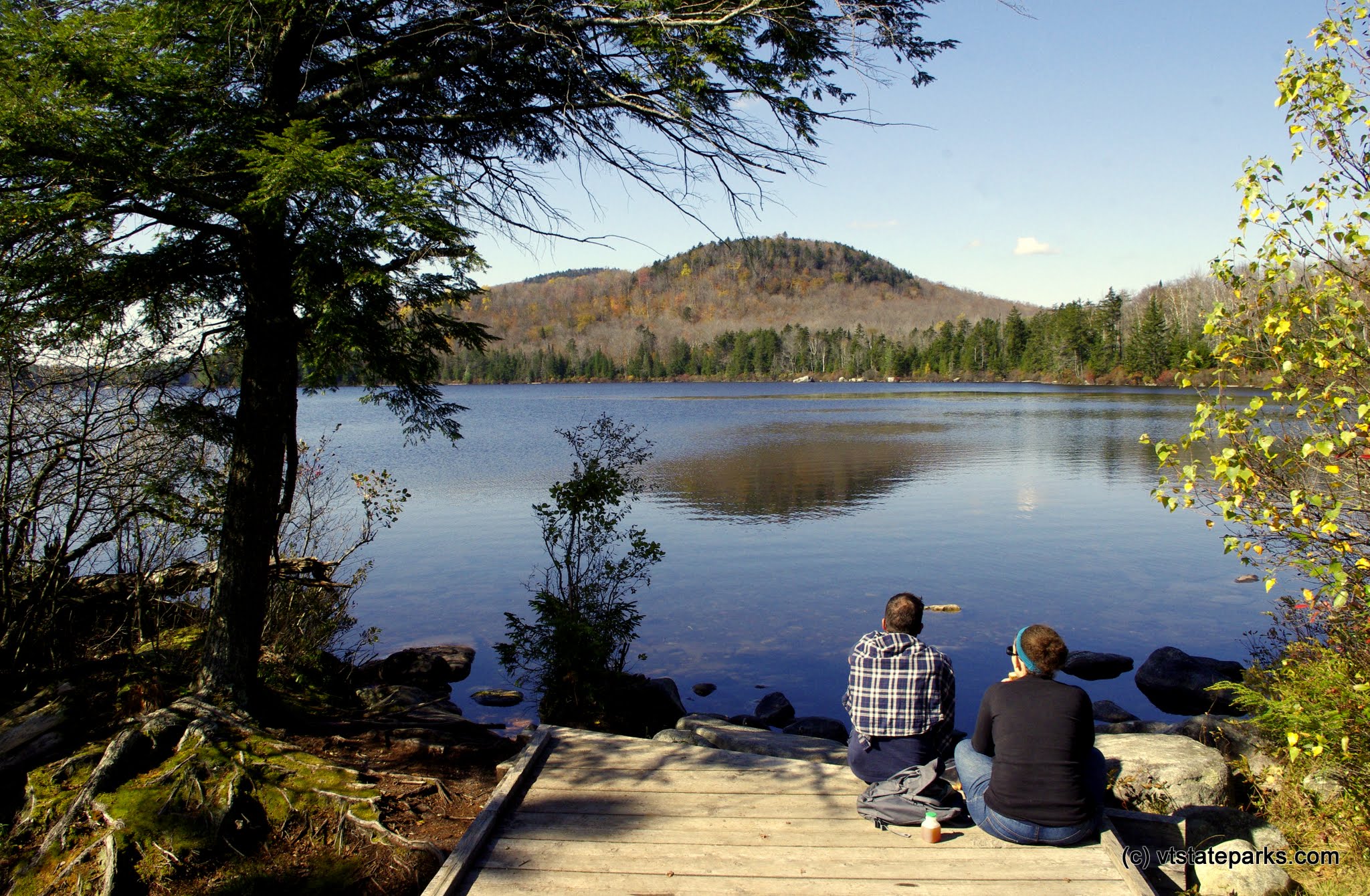Relaxing next to Kettle Pond in the Groton State Forest