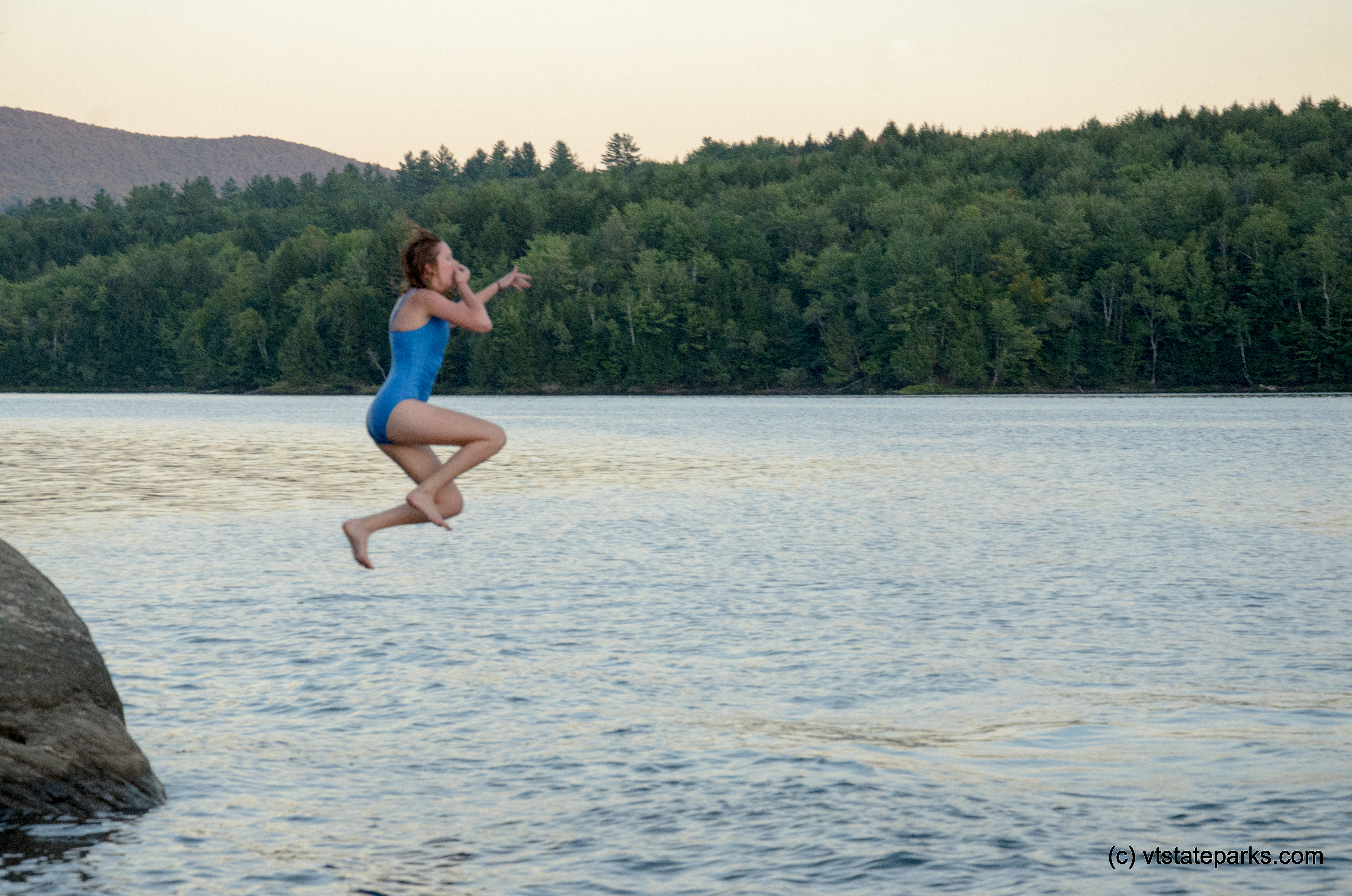 Jumping into the water at Little River State Park by Kristy Willey