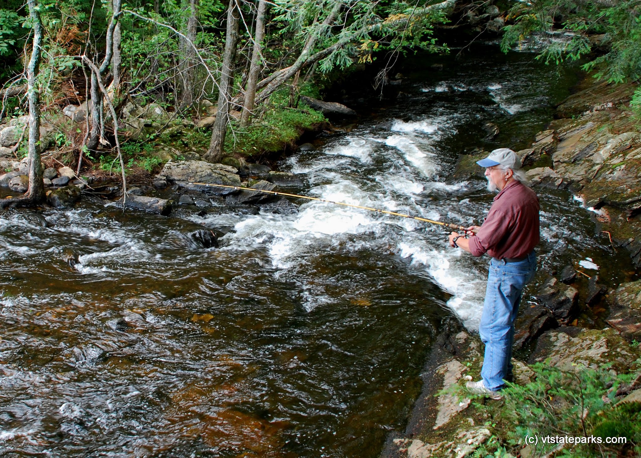 Fishing at Ricker Pond State Park by Linda Carlsen Sperry