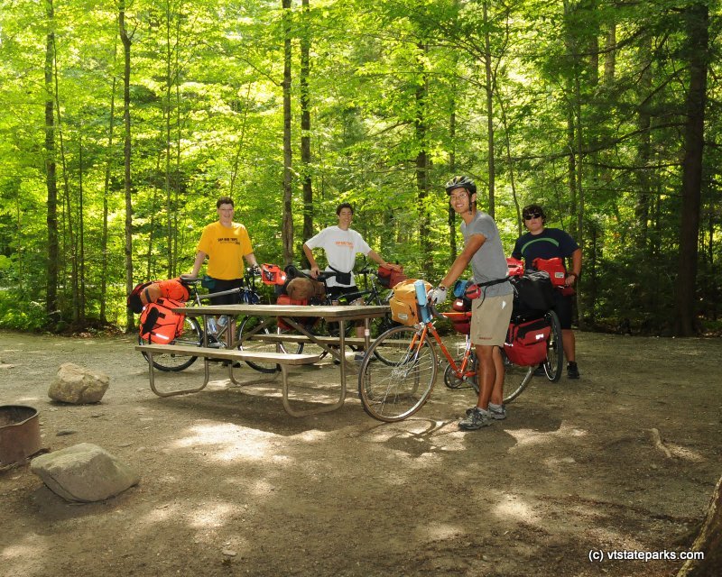 Bike group at Gifford Woods State Park