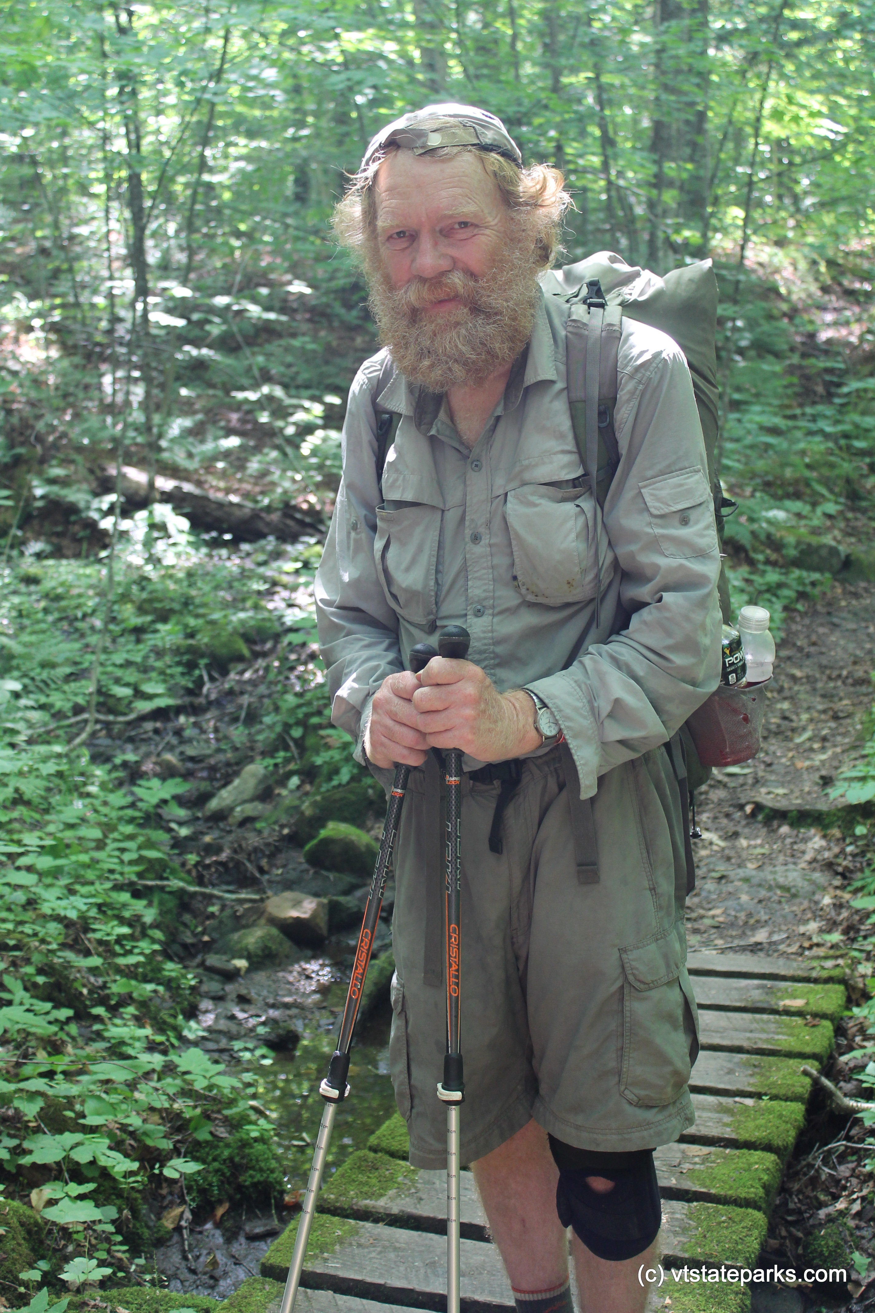Thru-Hiker hiking the Appalachian Trail in Gifford Woods State Park by Isadora Marks