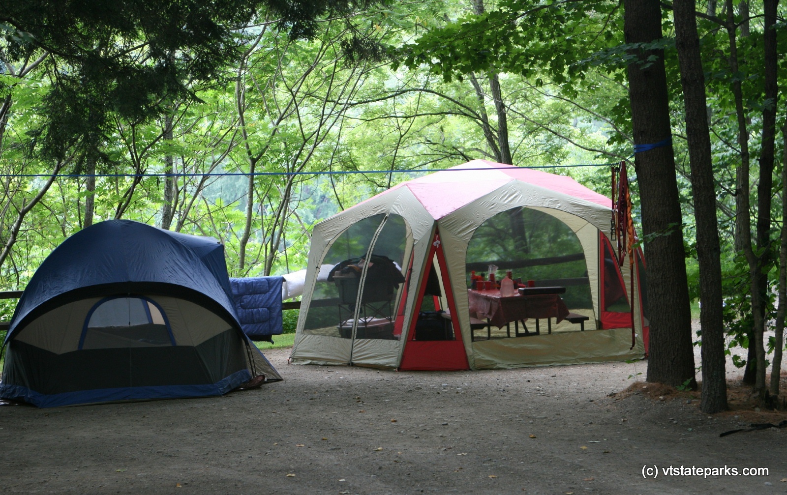 Nice camp set up at Wilgus State Park by Sharon McQuarrie-Krampitz