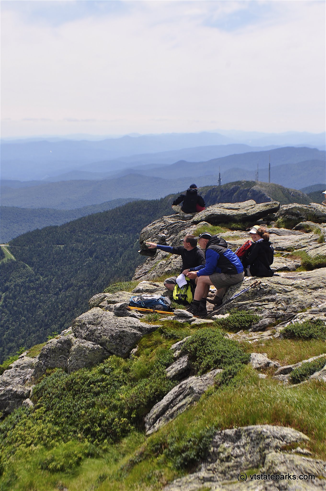 Family enjoying the view of the summit at Underhill State Park