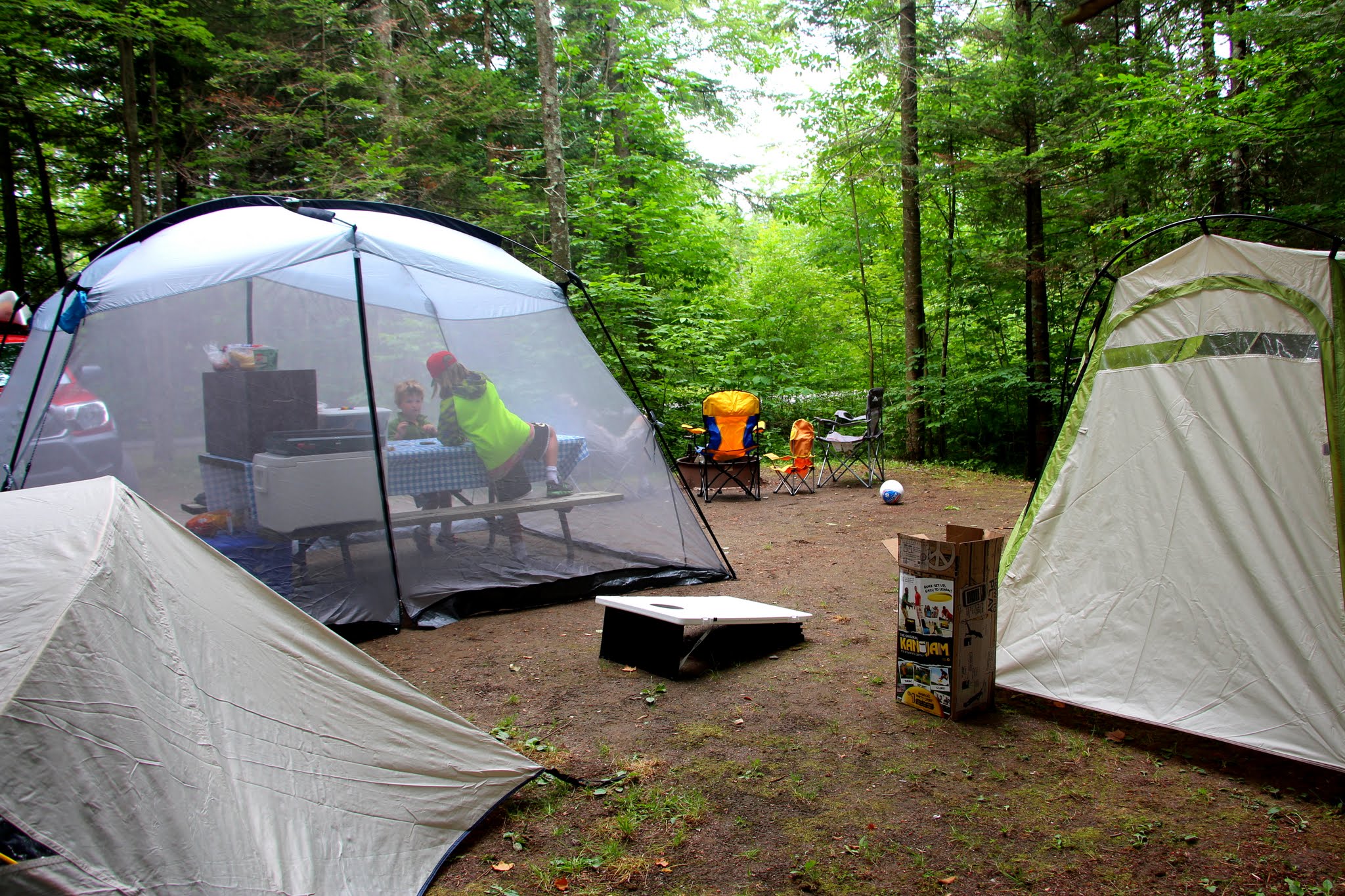 A large campsite at Lake Carmi State Park