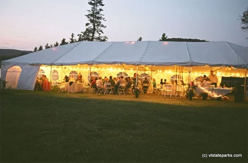 A tent at Seyon Lodge State Park for a wedding