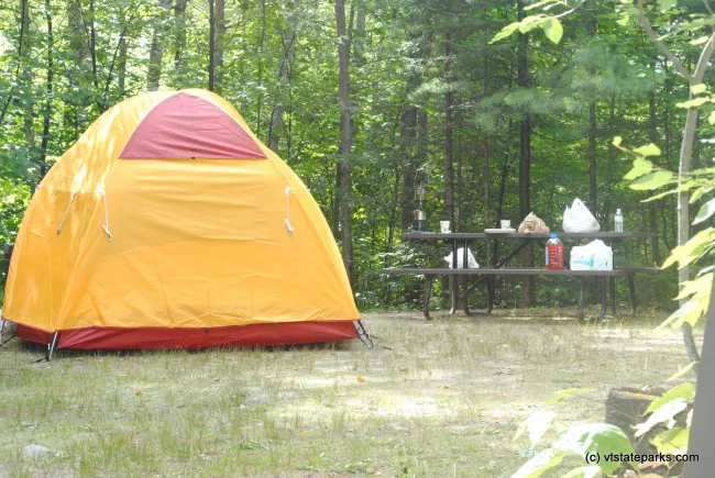 Tent site all set up at Big Deer State Park by Nicole Olmstead