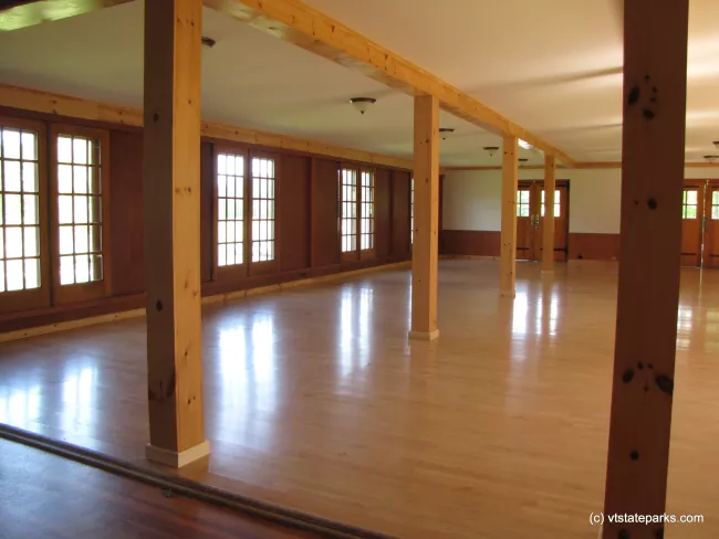 Banquet Hall interior at Kingsland Bay State Park