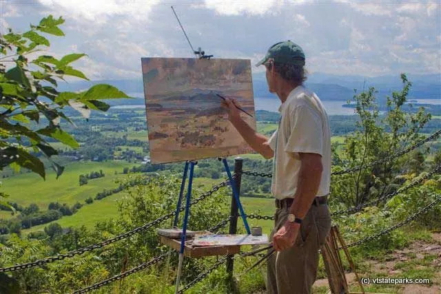 Painting the view at Mt. Philo State Park