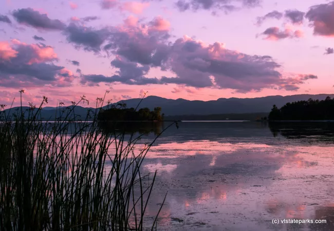 Gorgeous pink sunset at Button Bay State Park by Tara Schatz