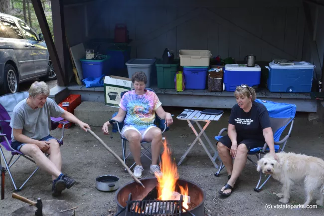 Friends relaxing at Fort Dummer State Park by Bill Steele
