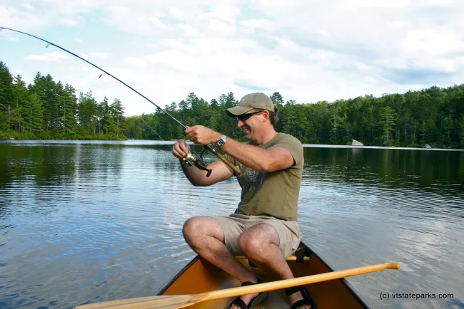 Fishing at Kettle Pond State Park by Lene Gary