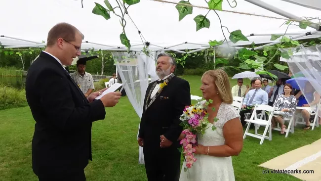Saying the vows at Seyon Lodge State Park by Julie Nichols
