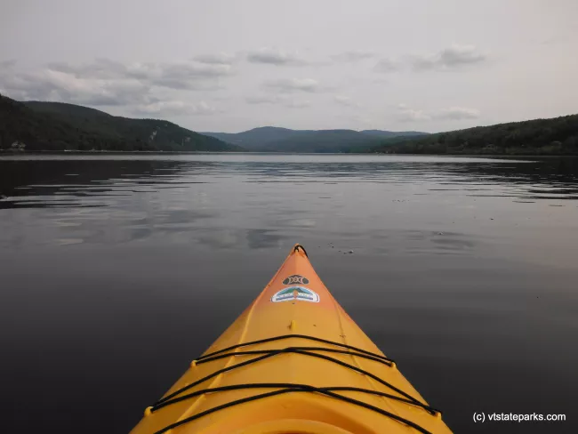 A kayak moves over the water, Crystal Lake State Park