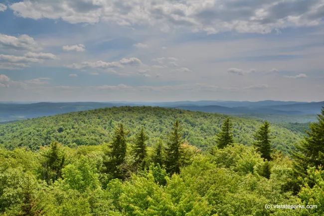 Mountain views from the fire tower at Molly Stark State Park by Bill Steele