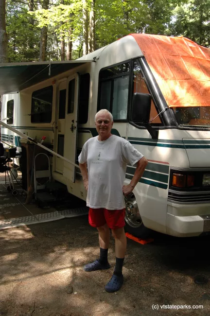 An RV camper at Fort Dummer State Park