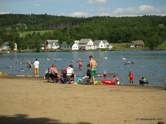 Lots of people enjoying the beach at Elmore State Park by Matt Parsons