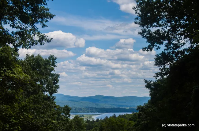 Great shot through the trees of Lake from Fort Dummer State Park by Tara Schatz