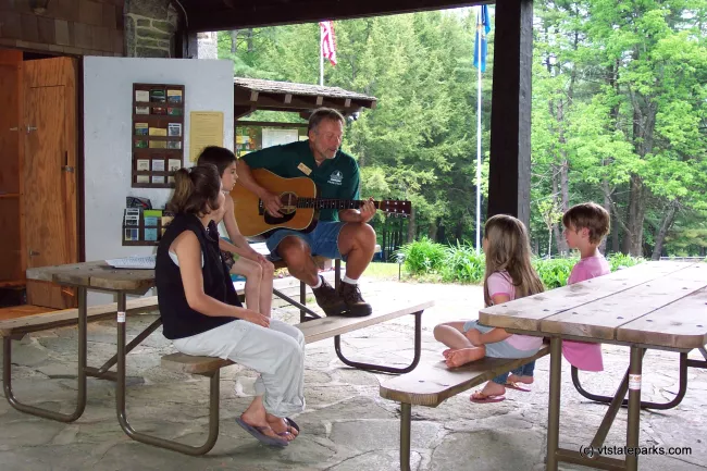 Picnic shelter attached to the rangers station at Townsend State Park