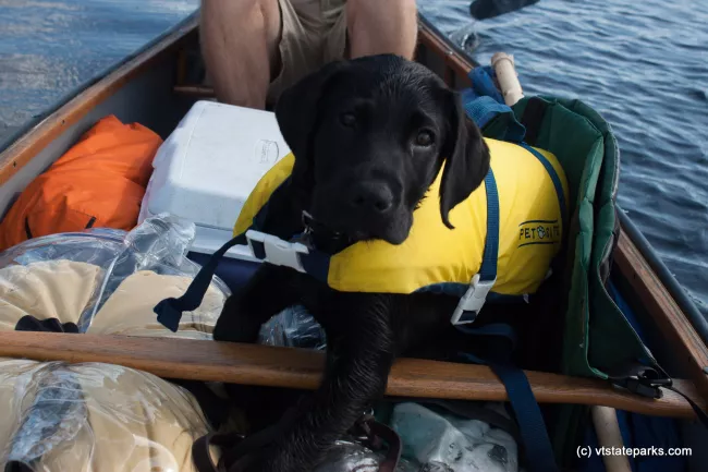 I love my yellow life jacket and feel safe at Greeen River Reservoir State Park by Tara Schatz