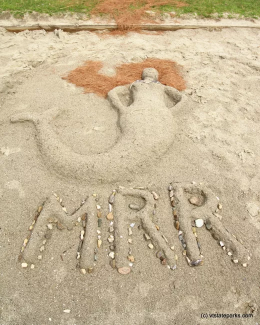 Beautiful mermaid on the beach at Camp Plymouth State Park by Robert Kautz