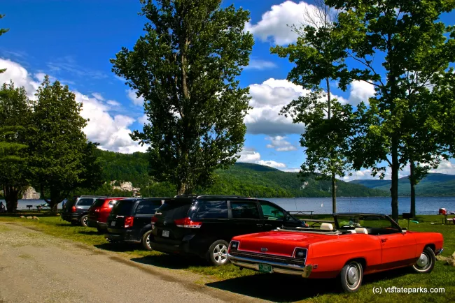 Parking lot getting full at Crystal Lake State Park by Wesley Morris