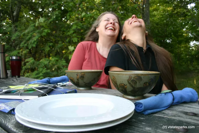 Enjoying a laugh at Mt. Philo State Park by Lene Gary